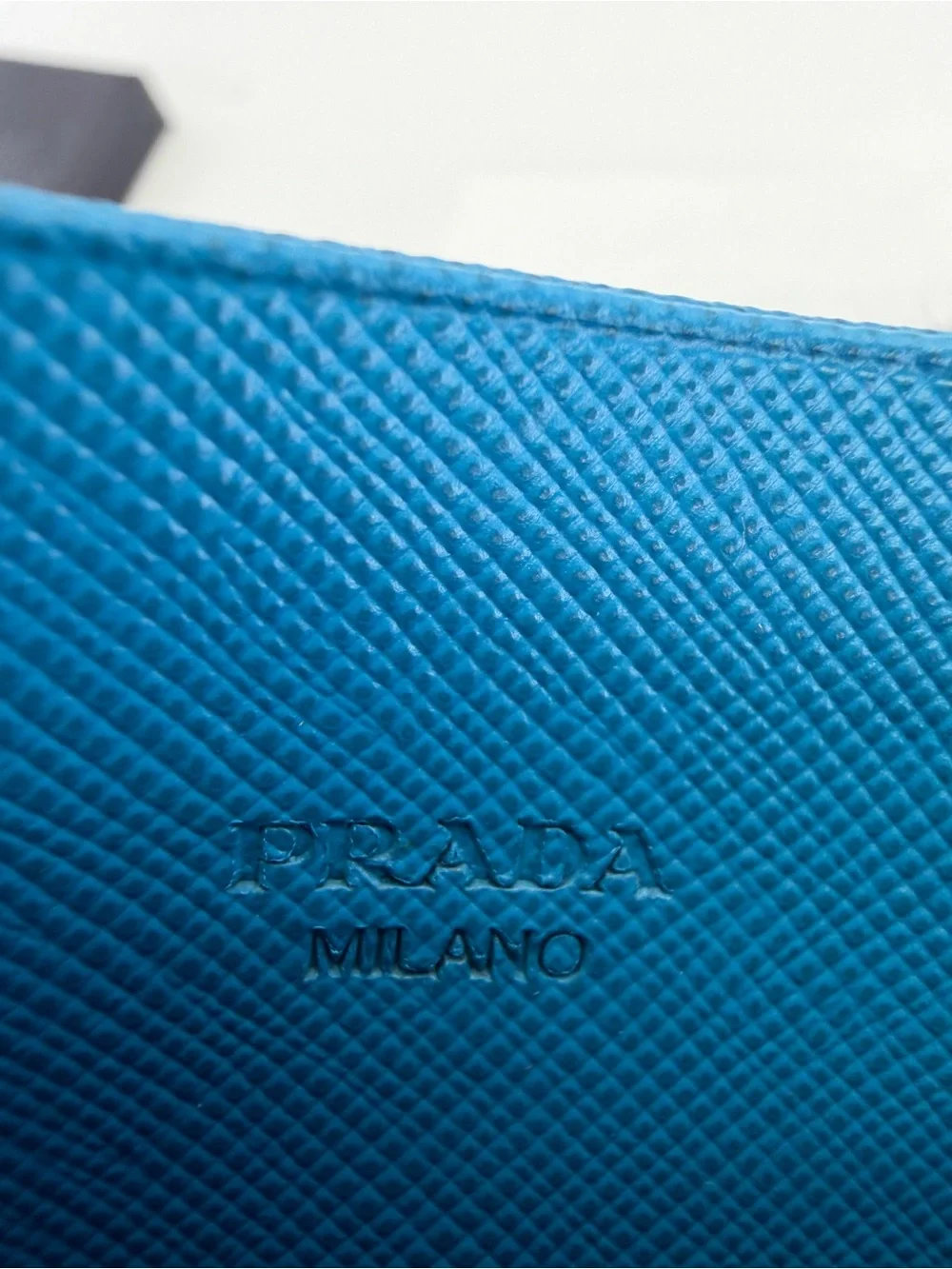 PRADA Saffiano Leather Cardholder in Blue